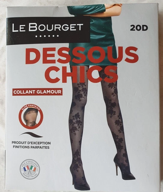 Collants neuf noir taille 1 Dessous Chic 20D, glamour marque Le Bourget