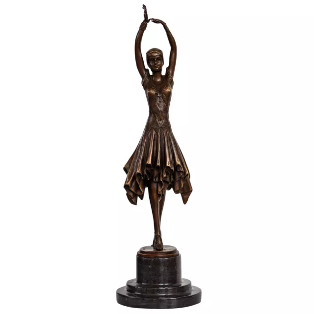 Statue danseuse femme de bronze sculpture figurine 45cm après Chiparus réplique