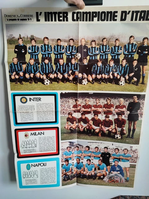 Poster INTER CALCIO - Revue Campioni Della Domenica 1974 N°3 - Vintage Football Inter Milan - Occasion Collector