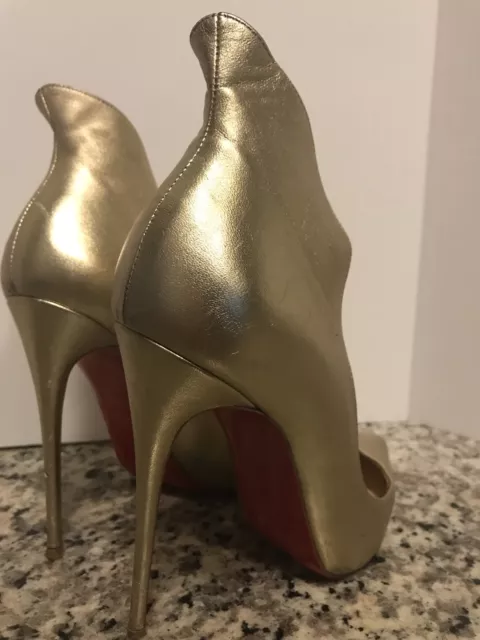 Christian Louboutin Mea Culpa Metallic Red Sole Pump, Light Gold