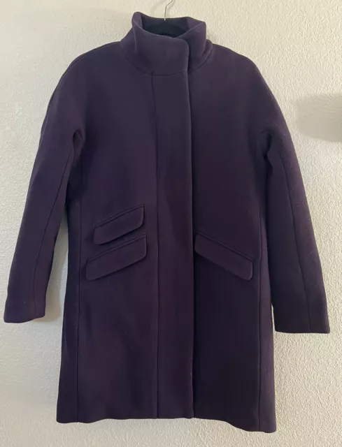 New J.Crew Women’s Cocoon coat in Italian stadium-cloth wool In Purple Size 2