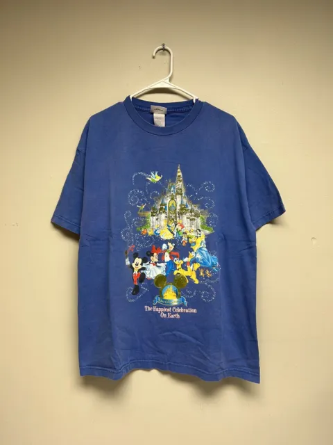 Vtg Y2K Walt Disney World Magic Kingdom Graphic T Shirt Size XL