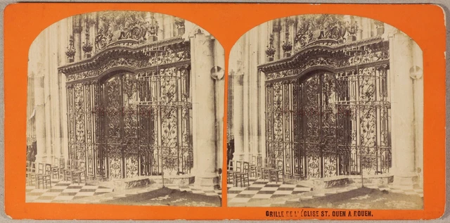 Rouen Grille De L’Kirche St.Ouen Frankreich Foto Stereo PL55L2n Vintage Albumin