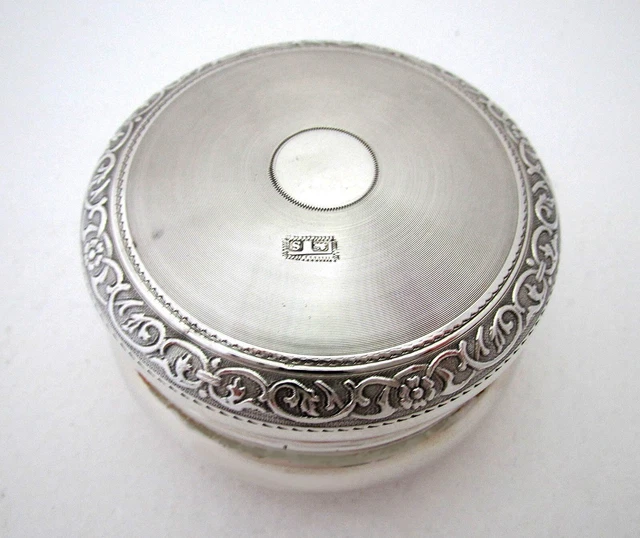 Sterling Silver Art Deco Pill Box – Oval, 2 Inches Long – 13.8 Grams .925 Silver