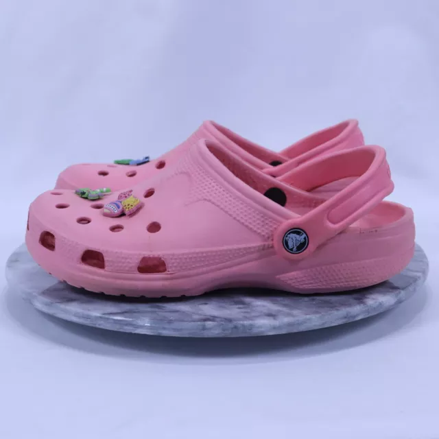 Crocs Clog Sandal Toddler Girls Size 6-7 Pink Slip On Comfort w/ Summer Jibbitz