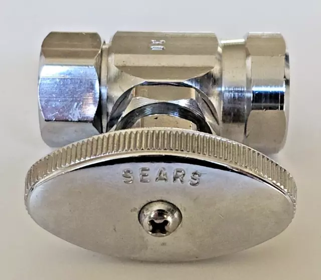 SEARS Two-Sided Valve - Silver/Chrome Finish Metal - Vintage Item