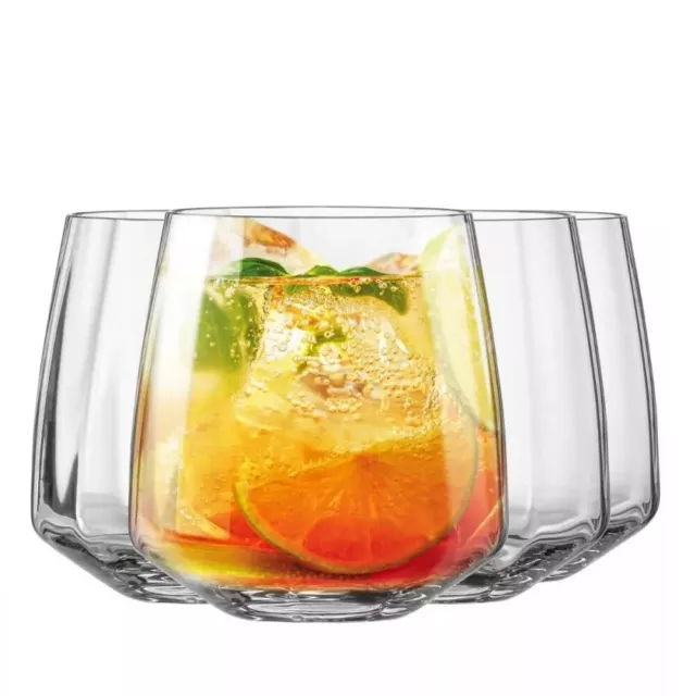 Krosno Celebration Vasos de Agua Jugo Whisky | 4 pcs | 400 ml | Lavar a mano