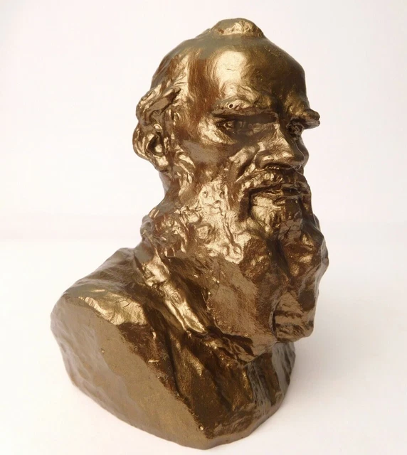 Busto russo sovietico raro originale dello scrittore Lev Tolstoy Made in...