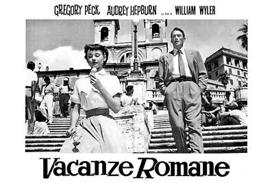 Poster Manifesto Locandina Cinema Vintage Film Vacanze Romane Vespa Piaggio Roma