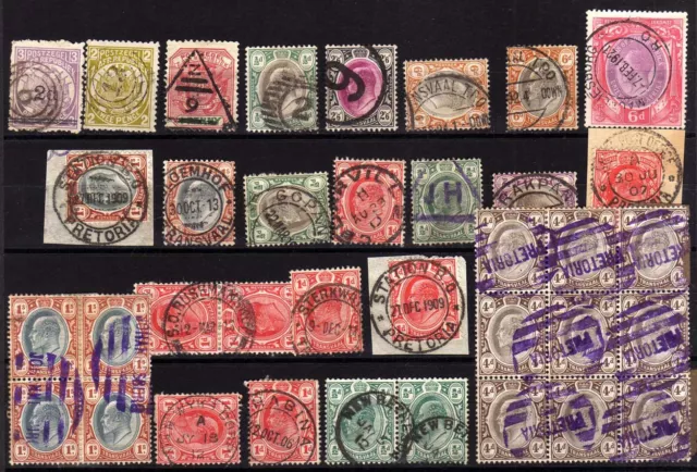 Transvaal Postmarks Varied Selection, 36 Stamps