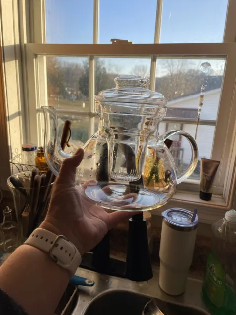 Princess house Hand Blown Glass Crystal Teapot