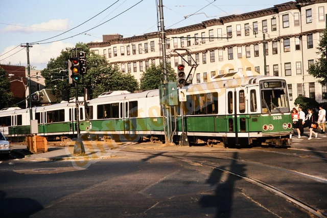 Vtg Train Slide 3538 Trolley LRV Boston College X4C178