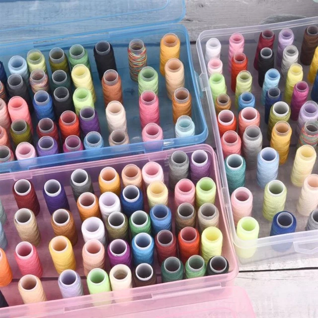 Caja de hilos accesorios de costura bobinas estuche de almacenamiento carrete aguja organizador