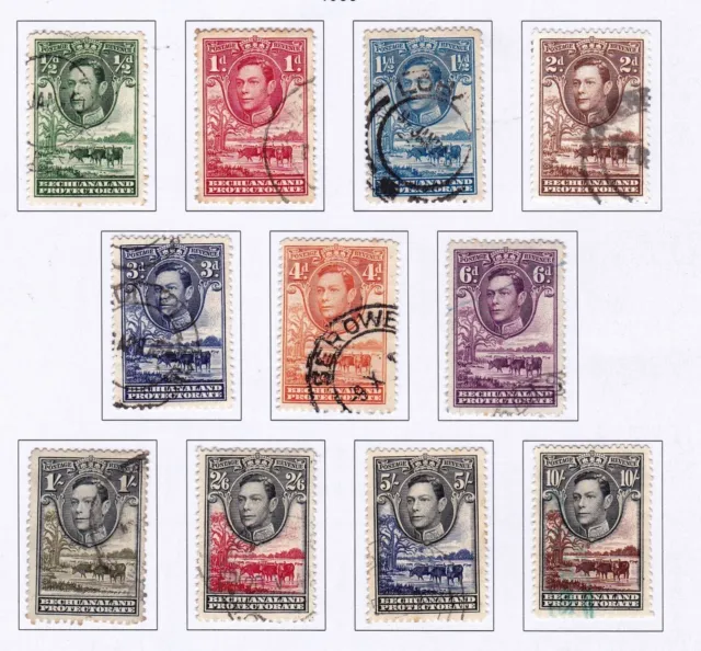 Bechuanaland  Protectorate 1938 11 values to 10/- complete  (J427)