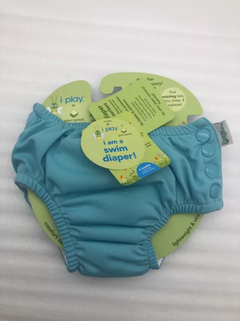 i play. by green sprouts Baby Girl/Boy Snap Reusable Swim Diaper Blue New