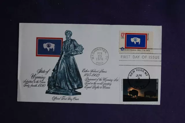 National Parks Yellowstone & Flags Wyoming Dual FDC Fleetwood S#5080n,1676 10778