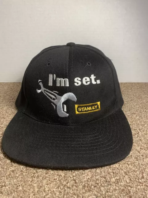 I’m Set wrench hat cap Stanley Tools + Grainger black with adjustable buckle.