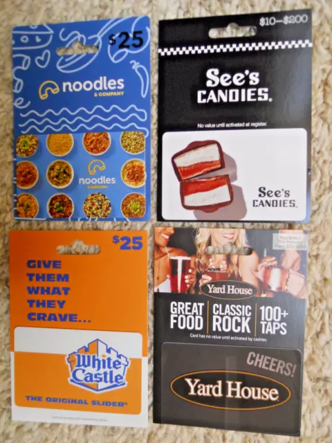 Gift Cards, Collectible, four new cards with backing, no value on cards   (I-11)