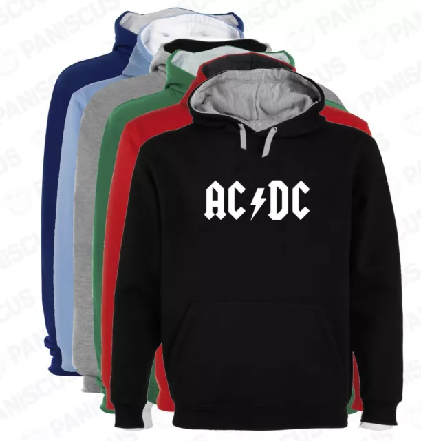 Sudadera Capucha Bicolor AC DC AC-DC AC/DC varias tallas y colores