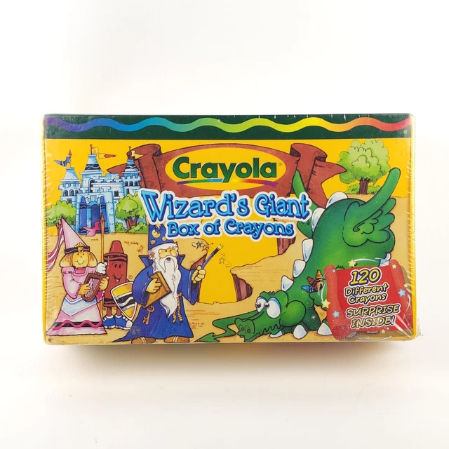 VINTAGE CRAYOLA WIZARDS Giant Box Of 120 Crayons Set 1999 Sealed
