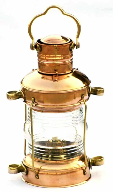 Lampe en laiton à huile nautique bateau vintage antique bateau lumière ancre marine cuivre navires suspendus décoration mineure |D M vintage