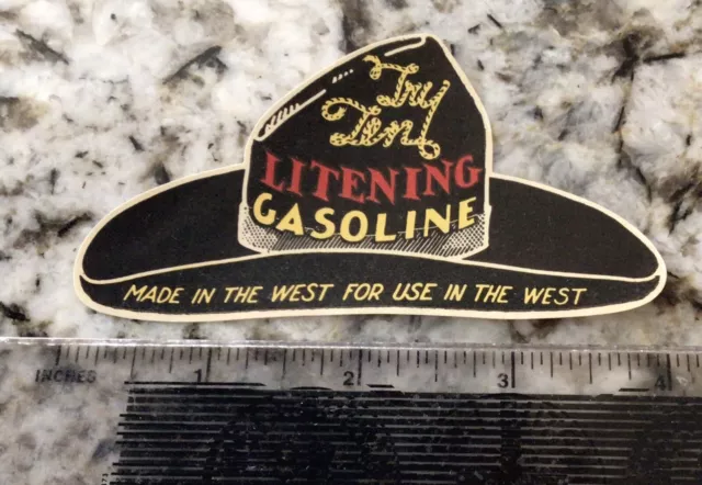 Vintage Litening 4” Window Paper Sticker Decal Montana Gas And Oil U Used NOS