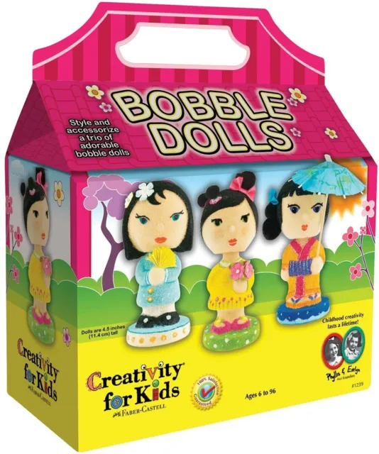 Bittty Blossom Bobble Dolls Paint & Accessorize 3 Dolls Creativity For Kids 6+