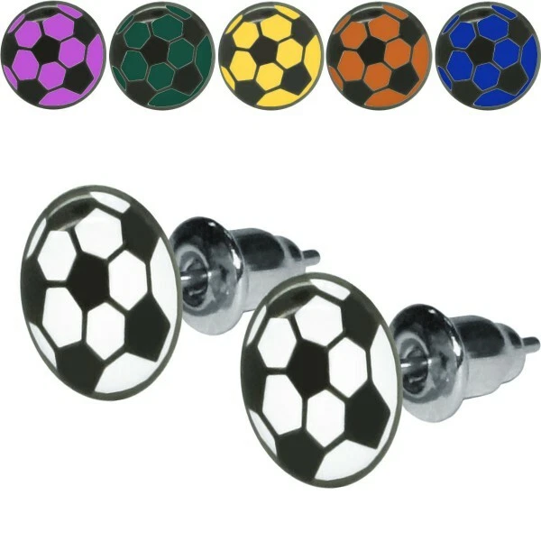 1 Paar FUSSBALL Ohrstecker Ohrringe Ball WM EM