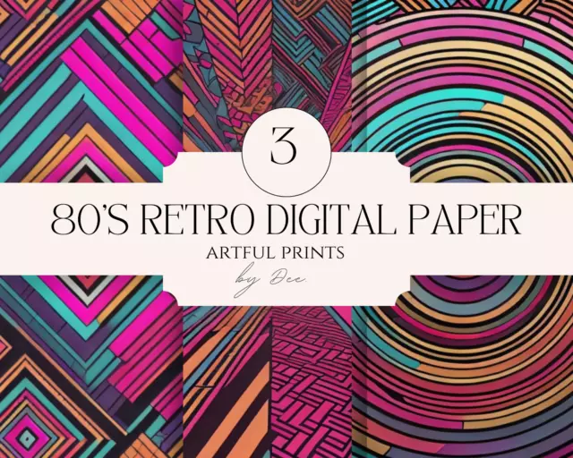 80's Retro digital paper download| 12x12 jpeg download| 300dpi|