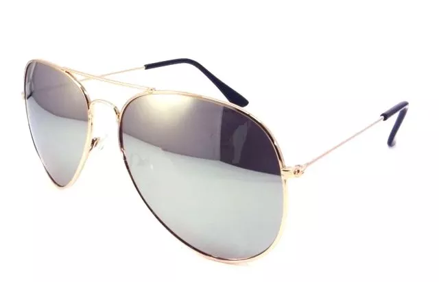 New Shades Pilot Sunglasses Mirrored Classic Party Hot Lunette Gold Frame