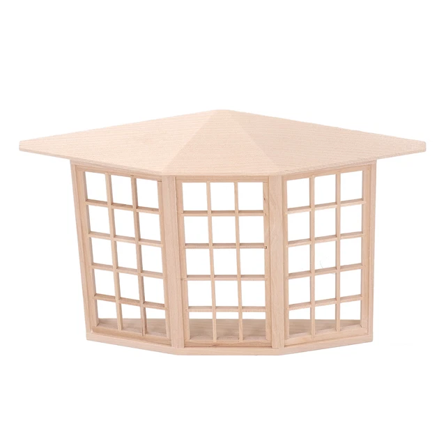 Dollhouse Bay Window 1:12 Miniature Dollhouse Furniture 24 Pane Wooden