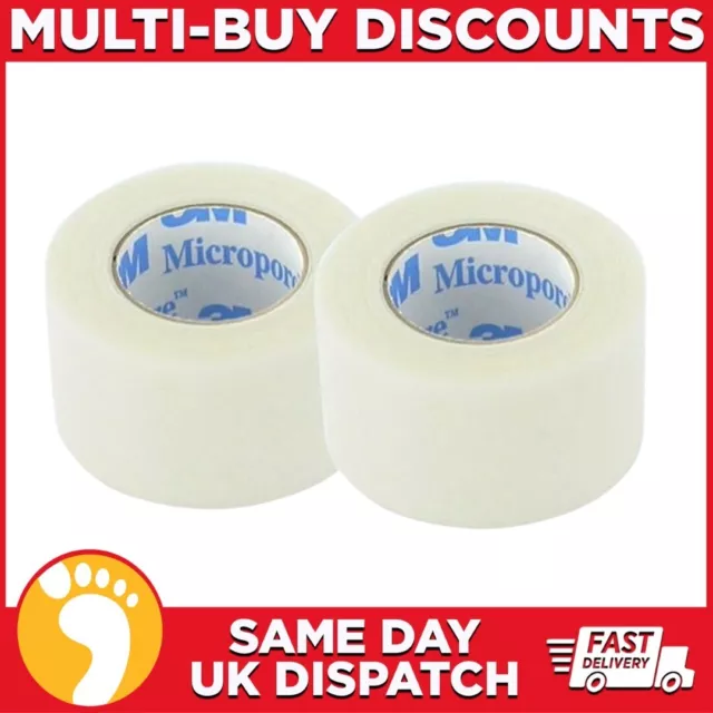 3M MICROPORE Latex Free SURGICAL TAPE 5 cm x 9.1 meter Medical Tape - X 2 Rolls