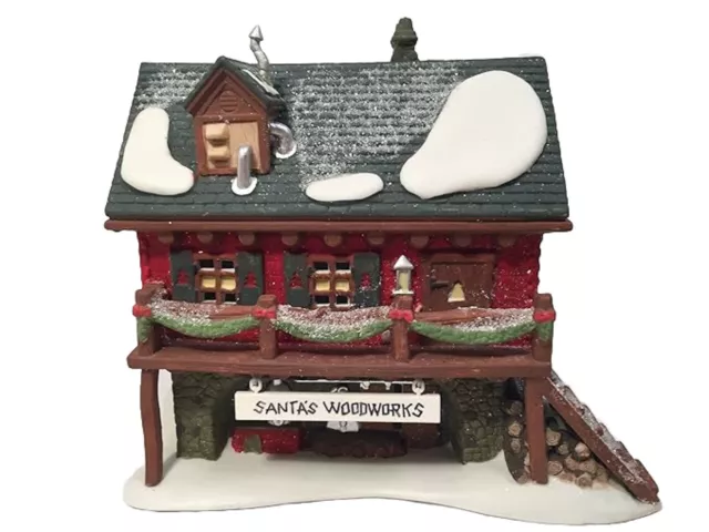 Dept 56  North Pole Series SANTA'S WOODWORKS Complete in Box #56286