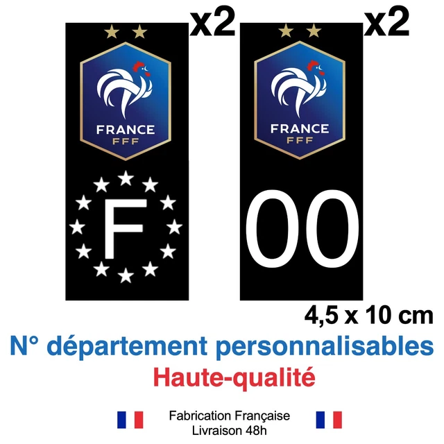 Autocollant F France Pour Plaque Immatriculation - Fond Noir - 11x4.6cm - Vinyle Résistant