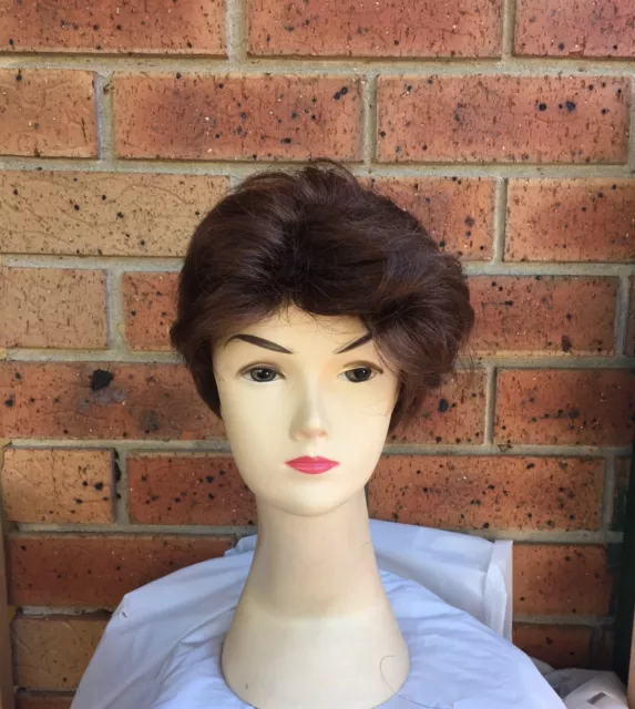 Short Brown Man/ Guy Wig Mens 70s Fancy Dress Costume