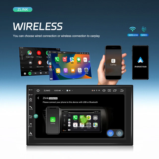 7"Android13 Carplay 8-core Car Stereo Radio GPS Navi WiFi Touch Screen MP5 2+32G