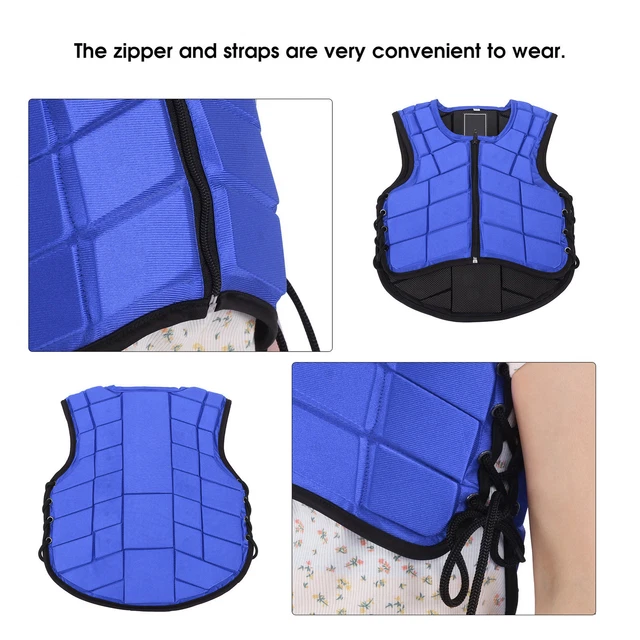 (CM)Equestrian Protective Vest Blue Kids Equestrian Safety Vest Protective Foam