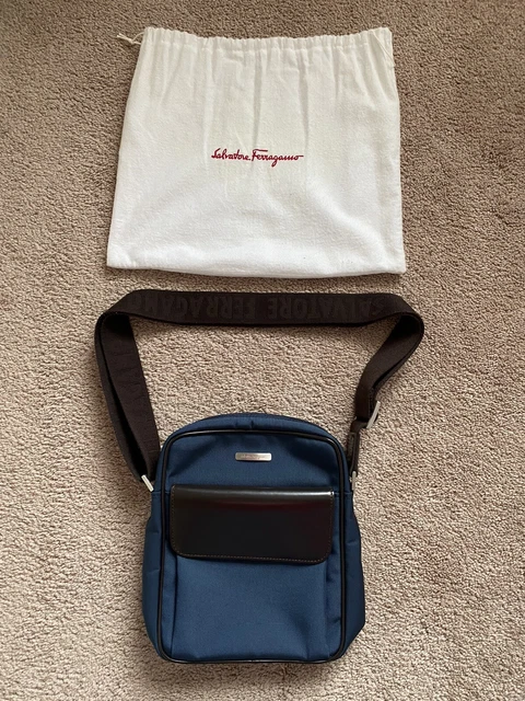 Genuine Leather Men Crossbody Bag Salvatore Ferragamo New