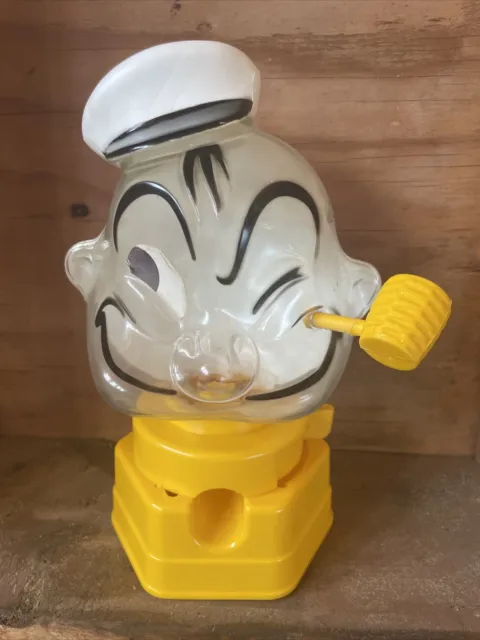 Vintage Hasbro 1968 Popeye The Sailor Man Plastic Bubblegum Machine Bust W/ Pipe