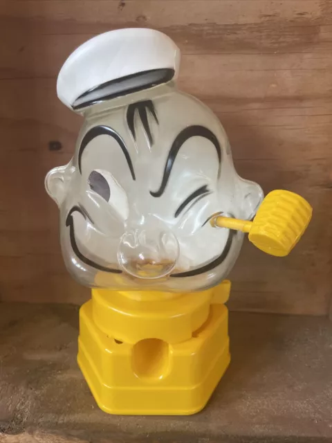 Vintage Hasbro 1968 Popeye The Sailor Man Plastic Bubblegum Machine Bust W/ Pipe