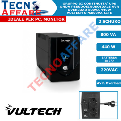 360W PC DVR TELECAMERE MONITOR PS4 VulTech UPS 650VA GRUPPO CONTINUITA' 650VA 5 