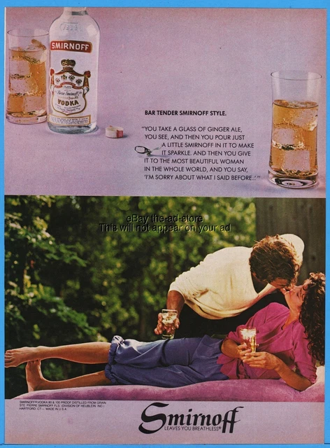 1980 Smirnoff Vodka BARTENDER vintage photo cocktail magazine bar decor ad