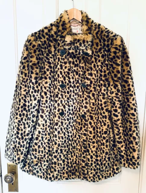 J. Crew Crewcuts Girl's Faux Fur Leopard Print Coat Size 16