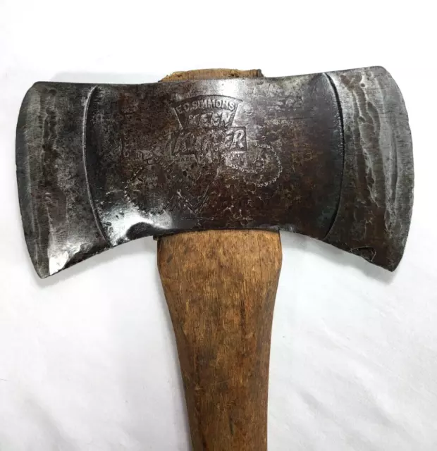 Rare Antique EC Simmons Keen Kutter Beveled Double Bit Axe - All Original