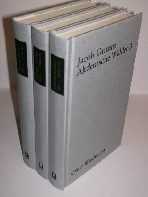 Altdeutsche Wälder von Jacob und Wilhelm Grimm. 3 Bände (Olms-Weidmann 1999)