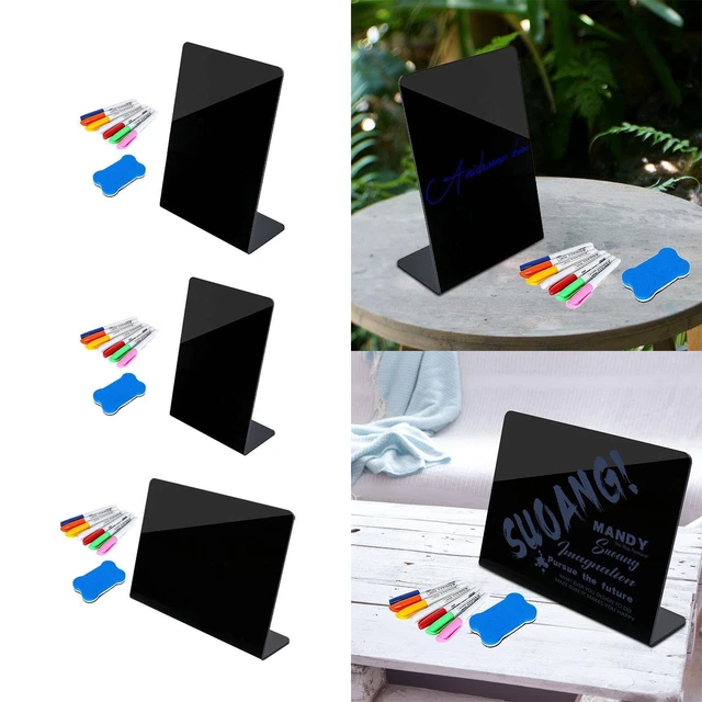 10 Mini Tableaux Noirs Avec Support - 7.5x10cm - Ardoise Craie - Pour Mariage, Restaurant