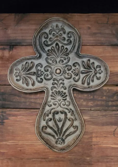 Ornate Cross Plaster Molded Wall Hanging Decoration EUC Gothic Medieval