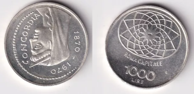 1000 Lire Silber Münze Italien 1970 Concordia Rom Kapitol Roma Capitale (162907)