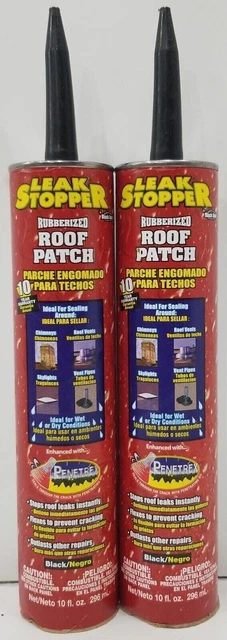 Lot Of 2 Gardner-Gibson Leak Stopper Rubberized Roof Patch Black 10 Oz.