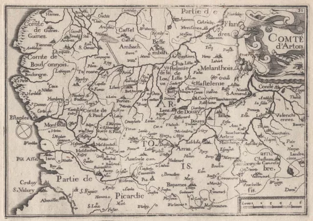 Artois Original Kupferstich Landkarte Tassin 1633